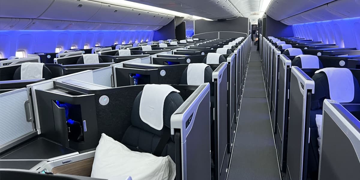 British Airways business class cabin