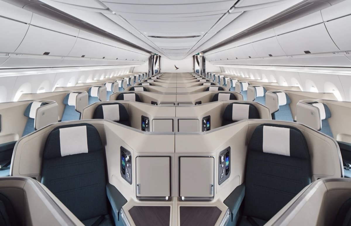 Cathay Pacific business class cabin