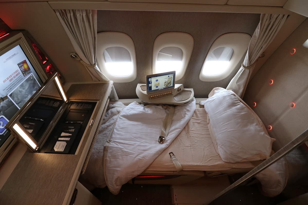Emirates business class cabin
