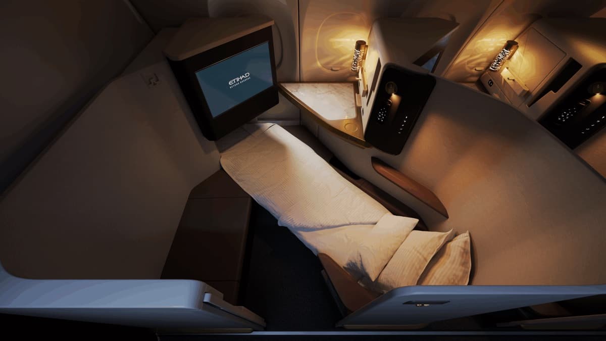 Etihad Airways business class cabin
