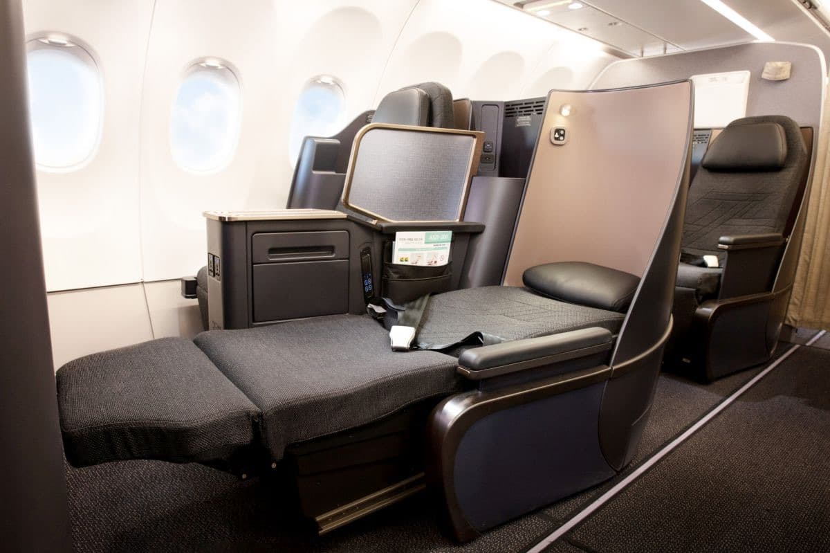 Korean Air business class cabin