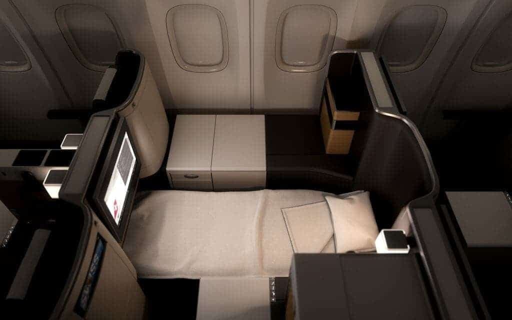 Swiss business class cabin
